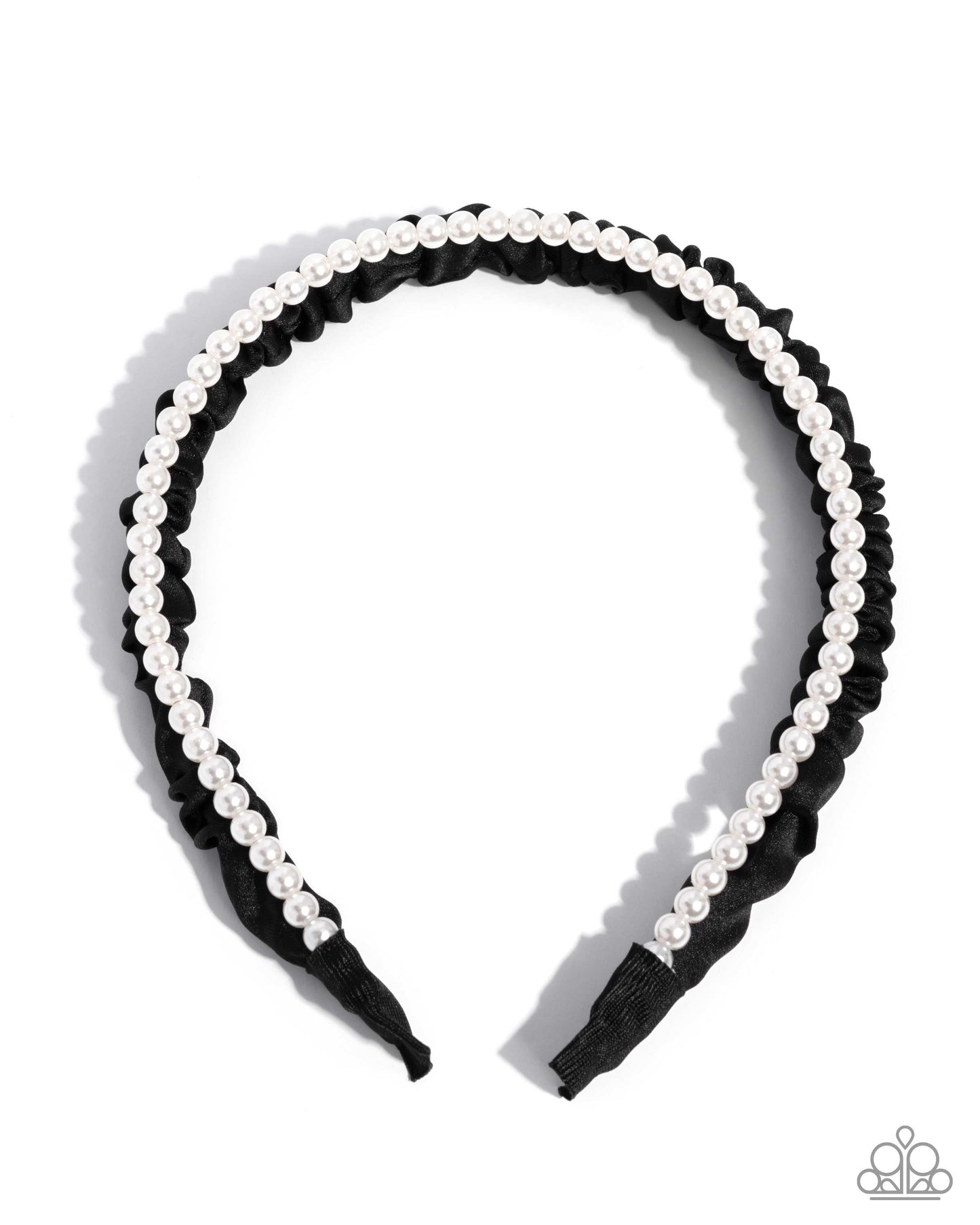Preppy Palooza - Black and White Pearl Headband - Paparazzi Accessories