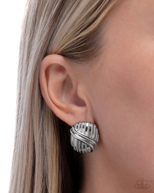 Official Overlay - Silver Post Earrings - Paparazzi Accessories
