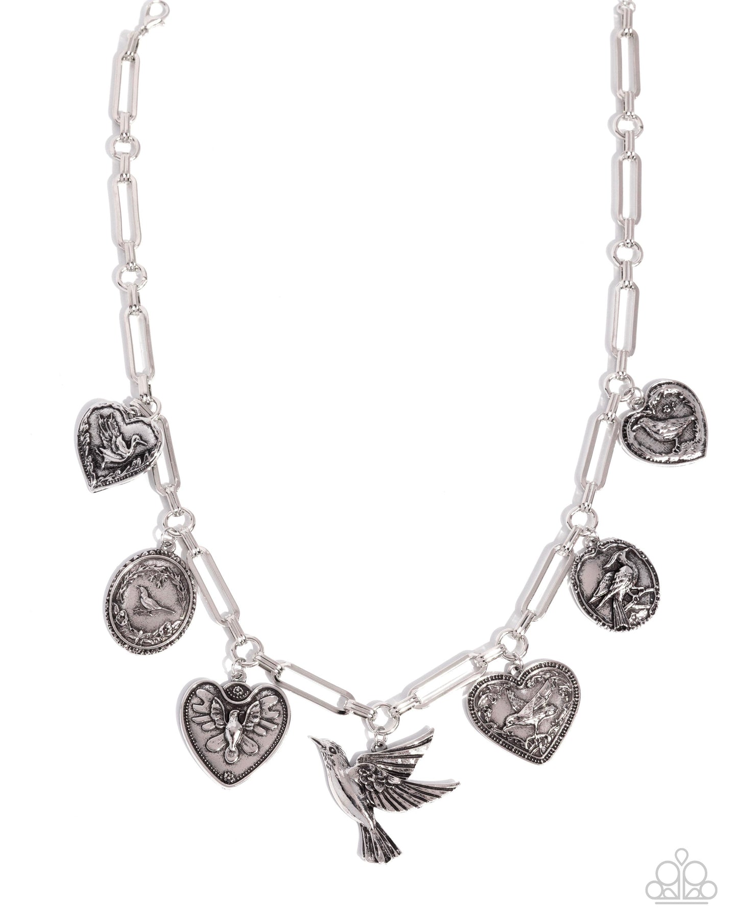 Sparrow Social - Silver Necklace - Paparazzi Accessories