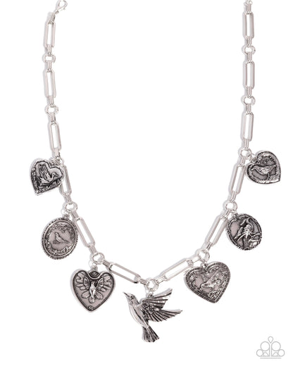 Sparrow Social - Silver Necklace - Paparazzi Accessories