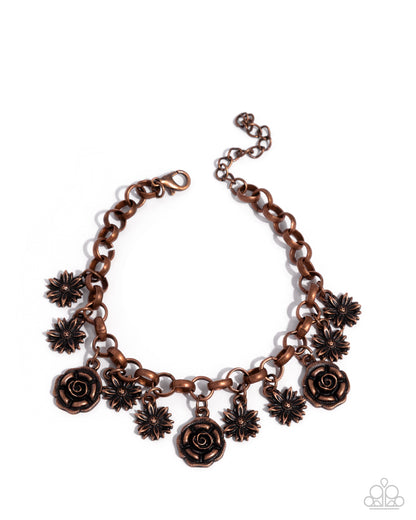 Grandiose Garden - Copper Charm Bracelet - Paparazzi Accessories