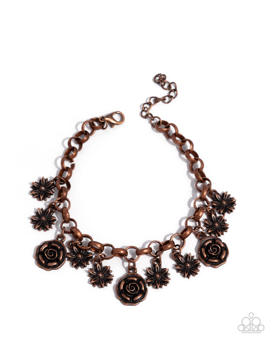 Grandiose Garden - Copper Charm Bracelet - Paparazzi Accessories