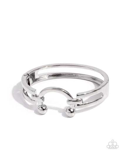 Luminous Latch - Silver Hinge Bracelet - Paparazzi Accessories