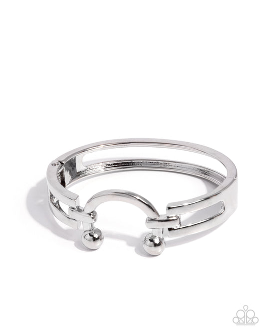 Luminous Latch - Silver Hinge Bracelet - Paparazzi Accessories