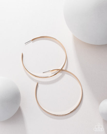 Basic Bombshell - Gold Hoop Blockbuster Earrings - Paparazzi Accessories