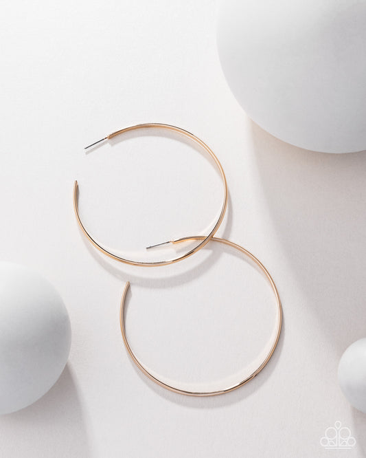 Basic Bombshell - Gold Hoop Blockbuster Earrings - Paparazzi Accessories
