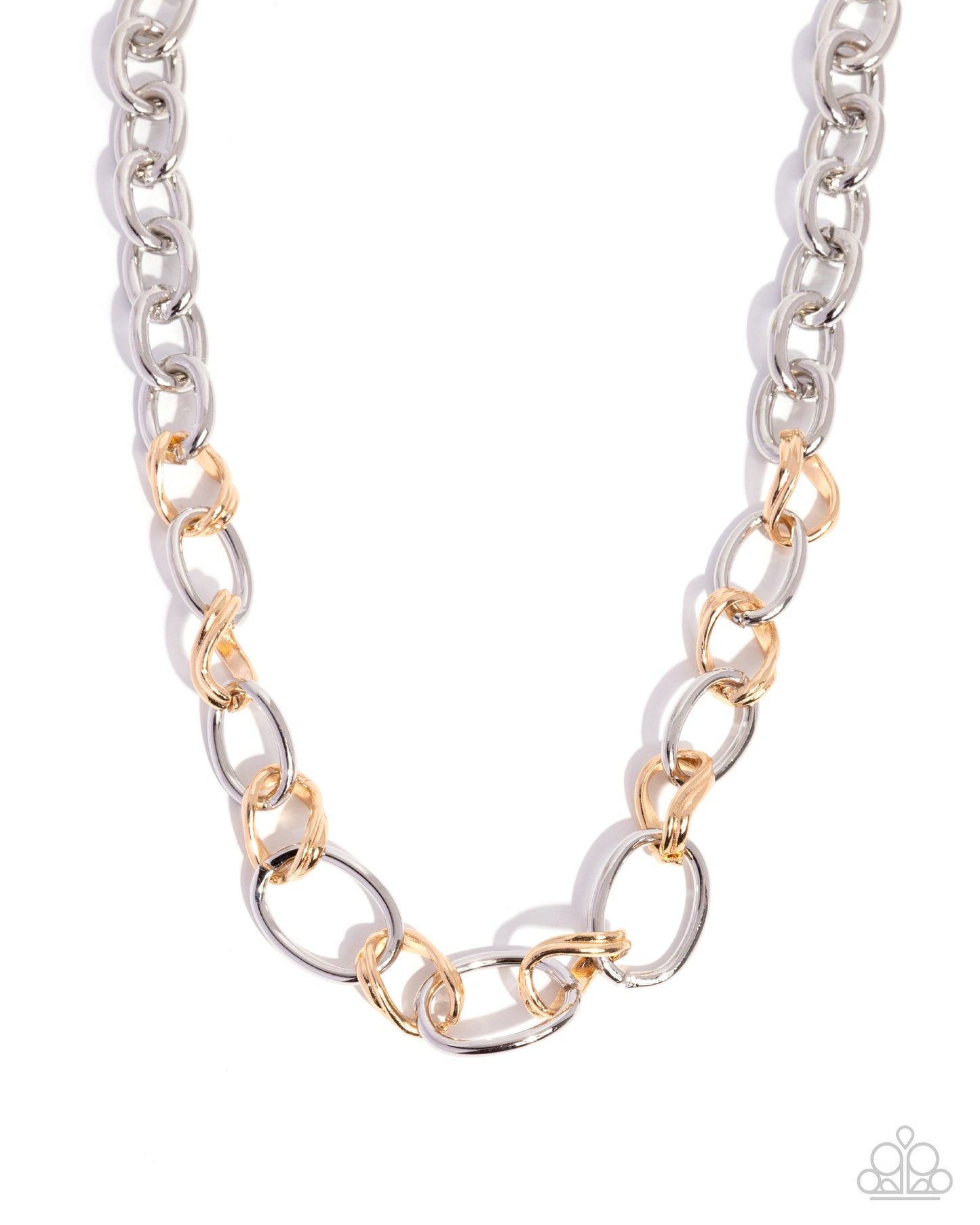 Sleek Spirit - Silver & Gold Chain Links Necklace - Paparazzi Accessories