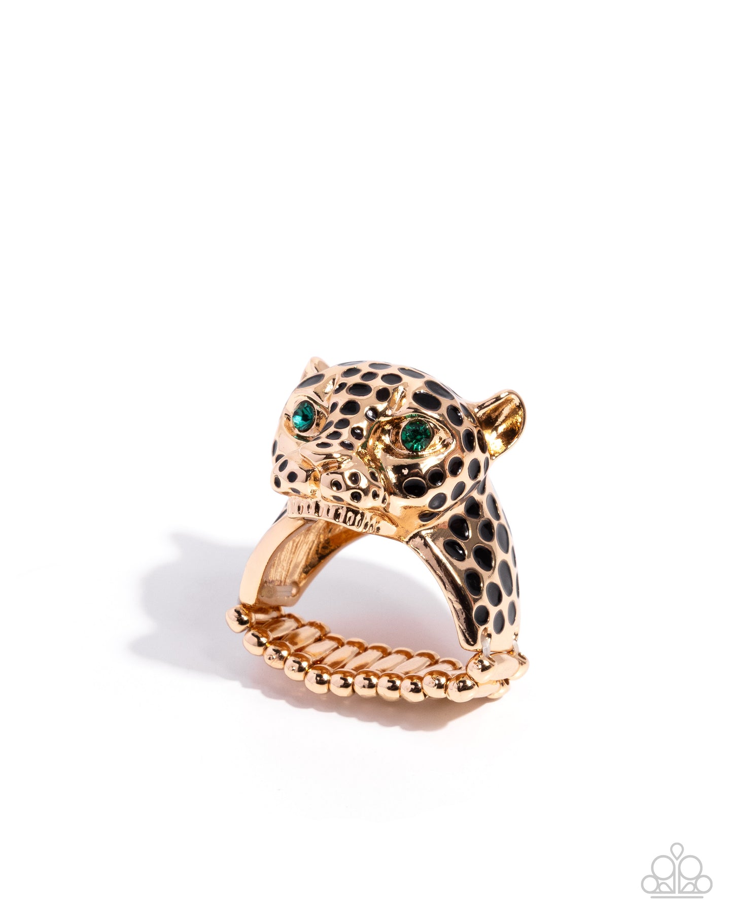 Leopard Limit - Gold Black Enamel Ring - Paparazzi Accessories