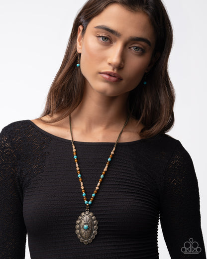 Soulful Stones - Multi Brass Pendant Necklace - Paparazzi Accessories