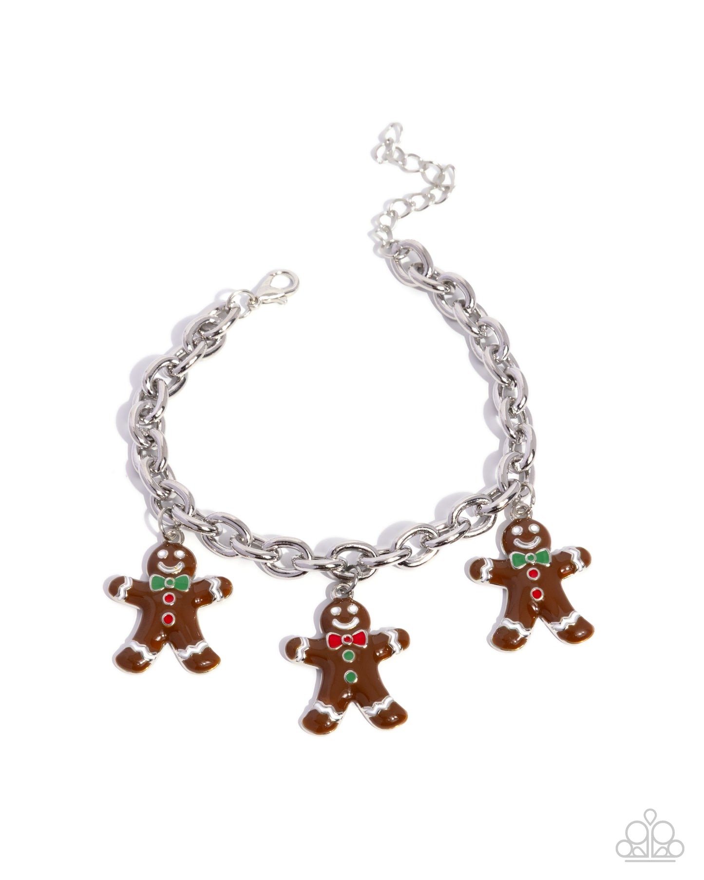 Gingerbread Glitz - Brown Gingerbread Men Charm Bracelet - Paparazzi Accessories