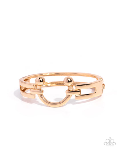 Luminous Latch - Gold Hinge Bracelet - Paparazzi Accessories