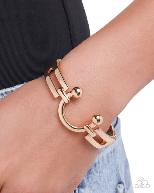 Luminous Latch - Gold Hinge Bracelet - Paparazzi Accessories