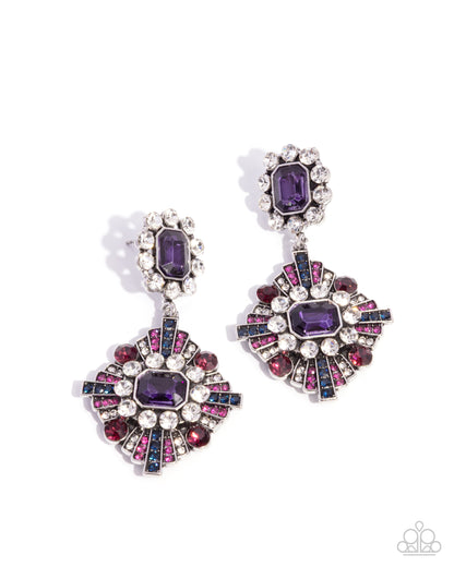 Creative Chic - Purple Rhinestone Silver Post Earrings