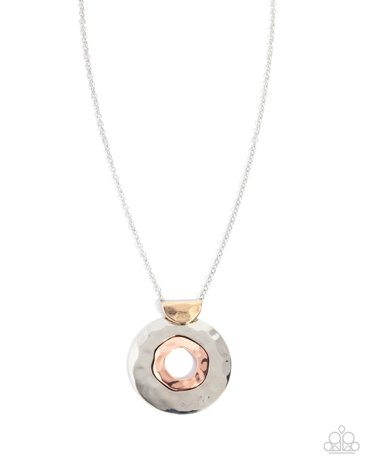 Mismatched Melody - Multi - Silver, Gold, Copper Pendant Necklace - Paparazzi Accessories