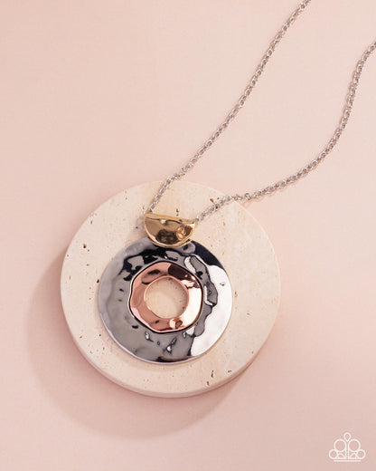 Mismatched Melody - Multi - Silver, Gold, Copper Pendant Necklace - Paparazzi Accessories