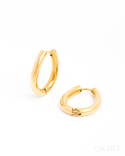 CACHET - "Lisse" - 18k Gold Plated Earrings