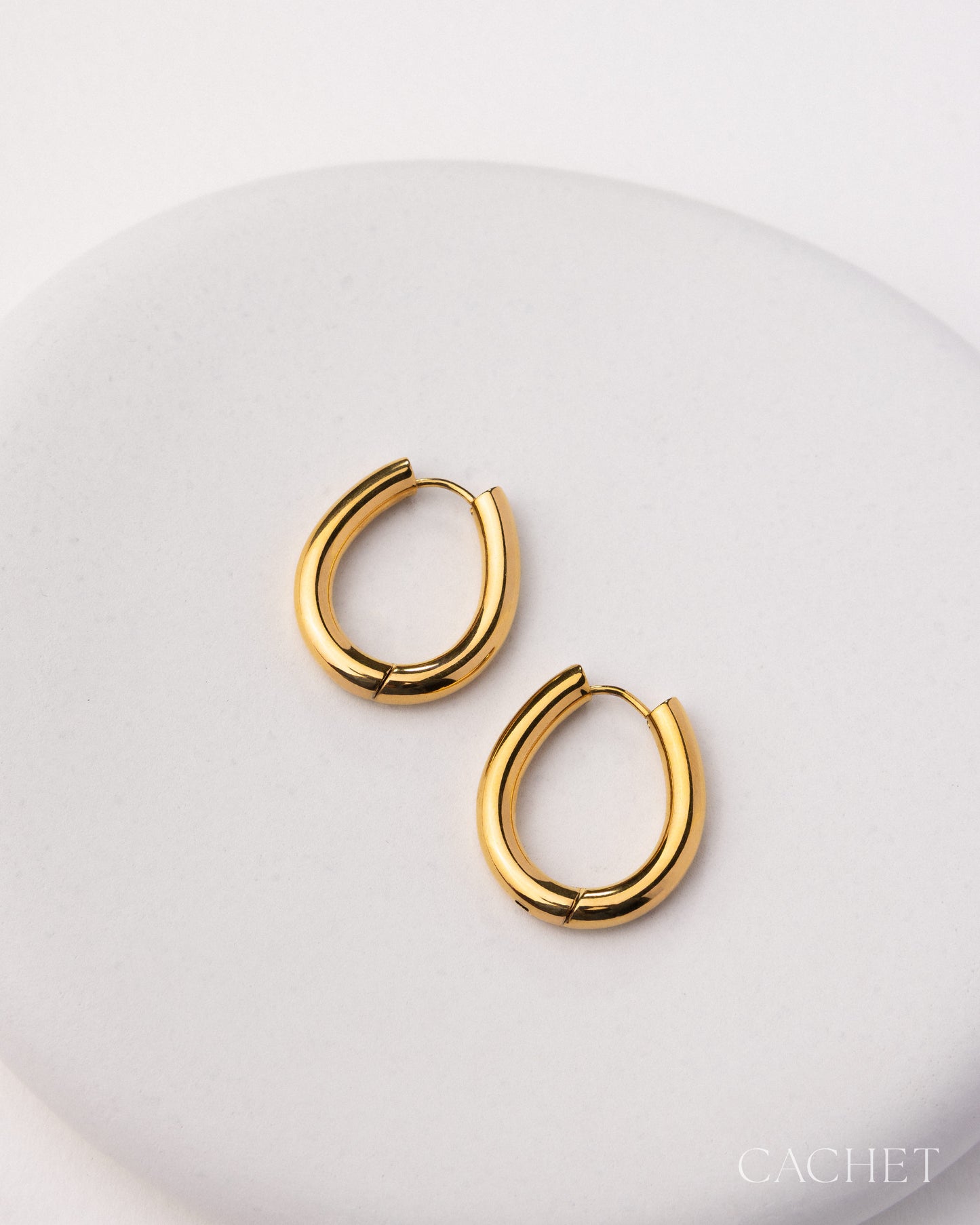 CACHET - "Lisse" - 18k Gold Plated Earrings