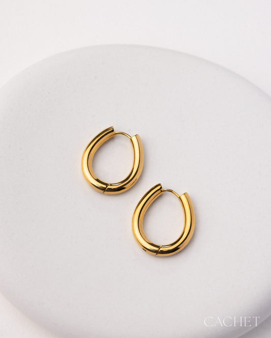 CACHET - "Lisse" - 18k Gold Plated Earrings