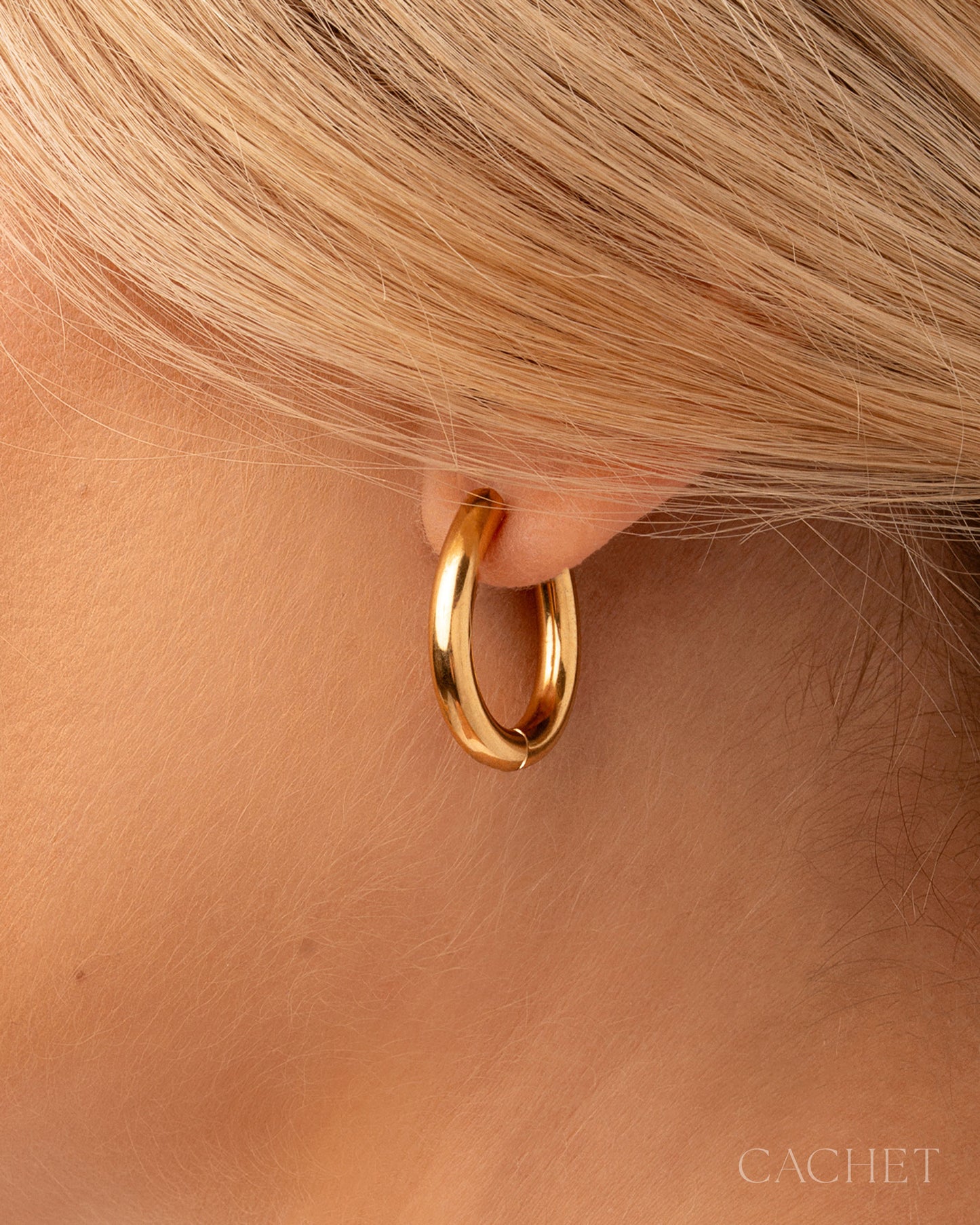 CACHET - "Lisse" - 18k Gold Plated Earrings
