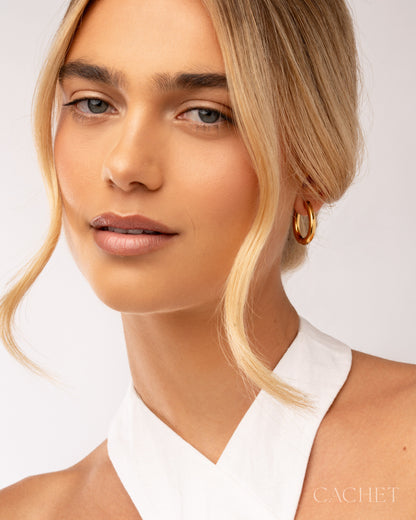CACHET - "Lisse" - 18k Gold Plated Earrings