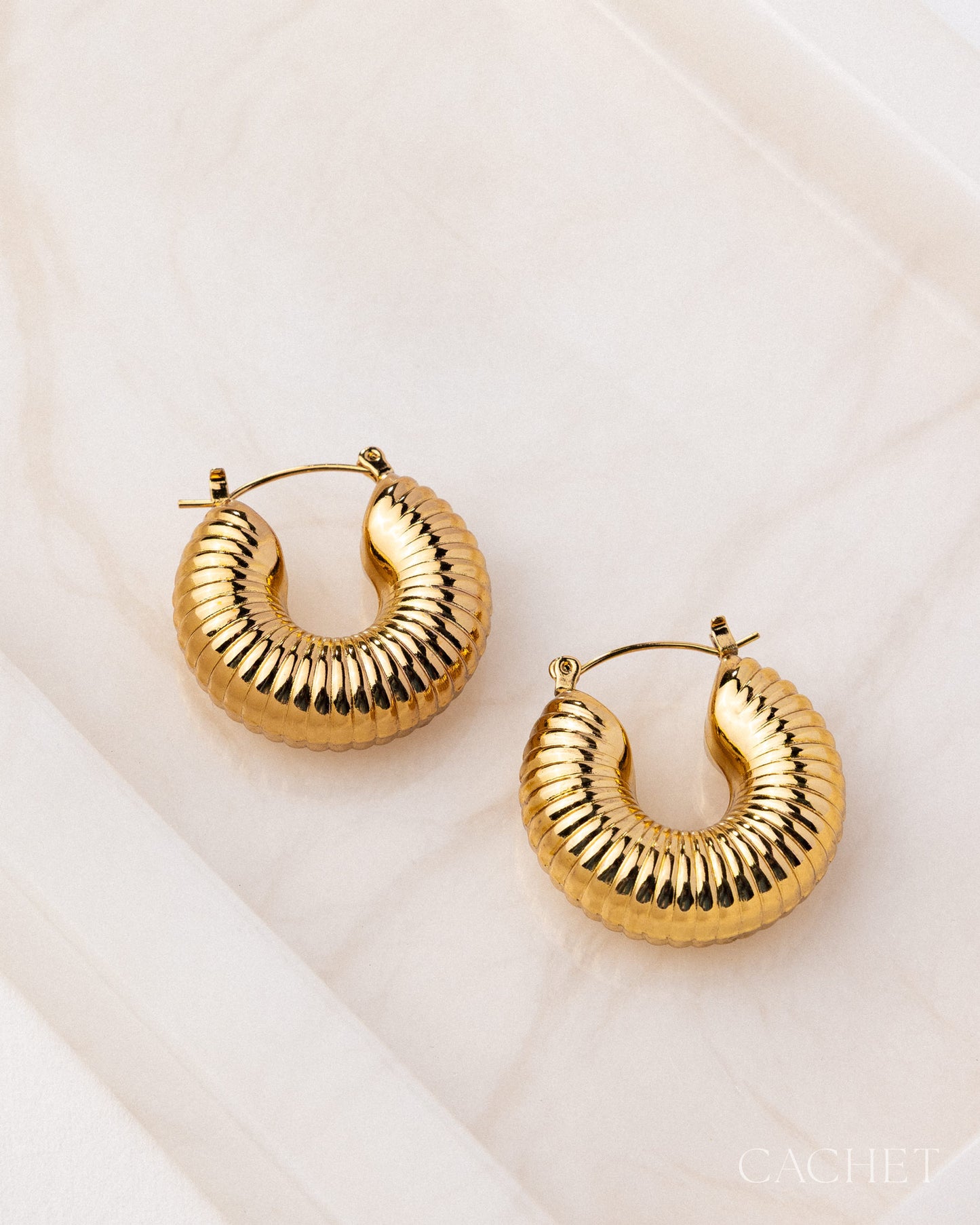 CACHET - "Strata" - 18k Gold Plated Earrings