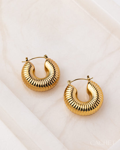 CACHET - "Strata" - 18k Gold Plated Earrings