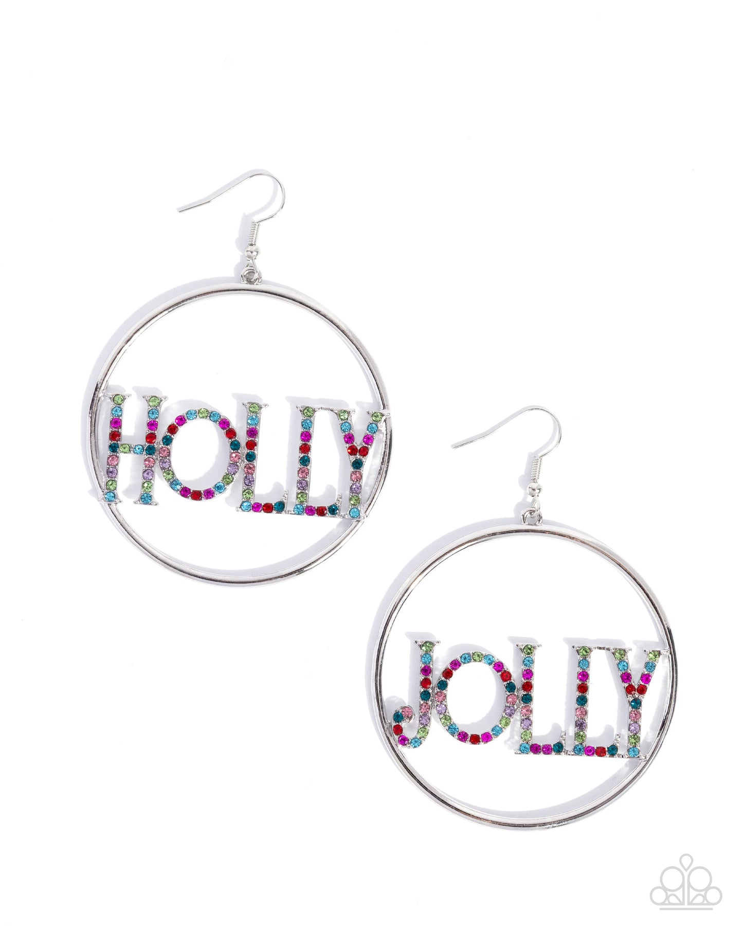 Holly Jolly - Multi Rhinestone Earrings - Paparazzi Accessories