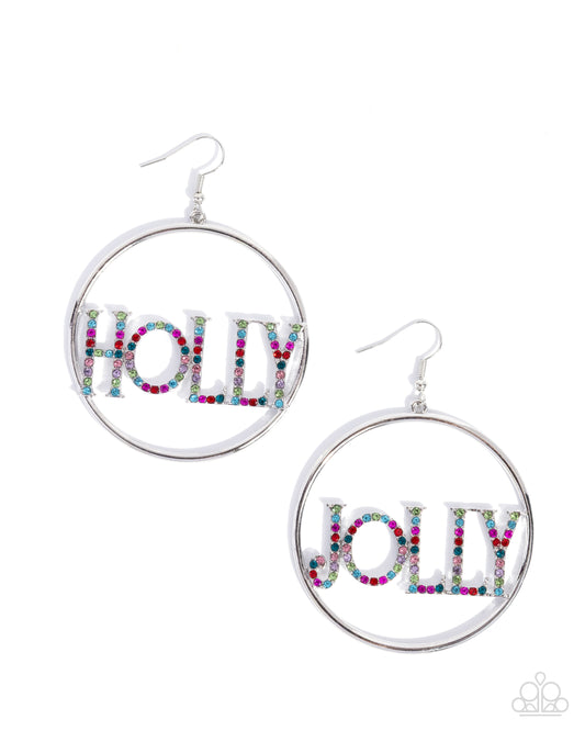 Holly Jolly - Multi Rhinestone Earrings - Paparazzi Accessories