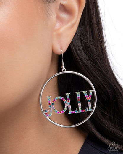 Holly Jolly - Multi Rhinestone Earrings - Paparazzi Accessories