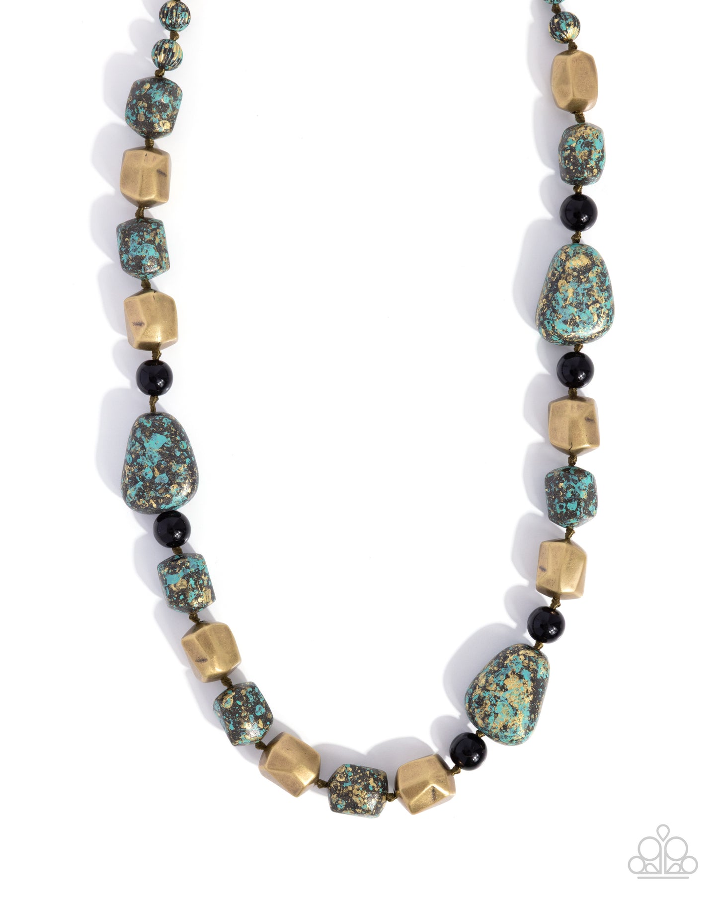 Passionate Patina - Brass and Black Beaded Necklace - Paparazzi Accessories