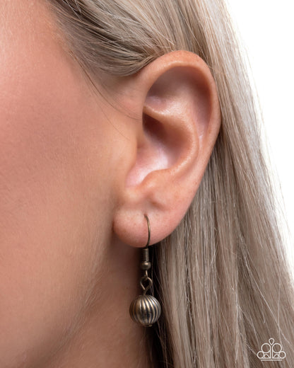 Passionate Patina - Brass and Black Beaded Necklace - Paparazzi Accessories