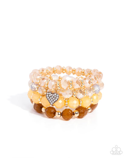 Adorable Array - Brown Beaded Bracelet Stack - Paparazzi Accessories