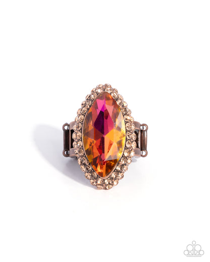 Marquise Medley - Copper, UV Orange Ring - Paparazzi Accessories