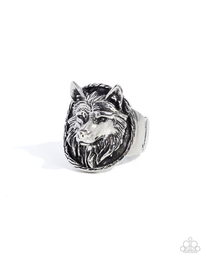 Audacious Alpha - Silver Wolf Ring - Paparazzi Accessories