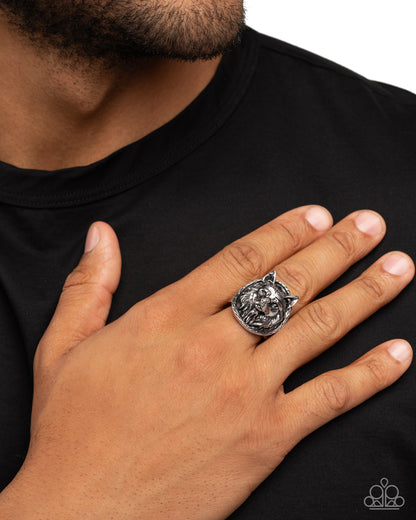 Audacious Alpha - Silver Wolf Ring - Paparazzi Accessories