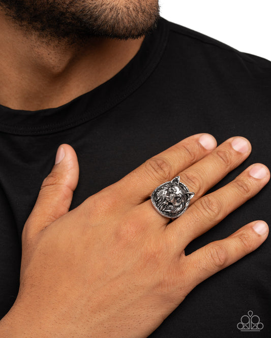 Audacious Alpha - Silver Wolf Ring - Paparazzi Accessories