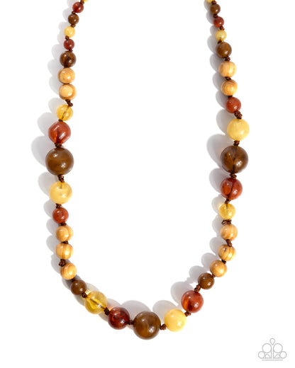 Rustic Republic - Multi Acrylic & Wooden Beads Necklace - Paparazzi Accessories