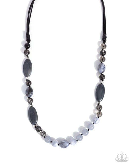 Entrancing Ease - Black Beaded Necklace - Paparazzi Accessories