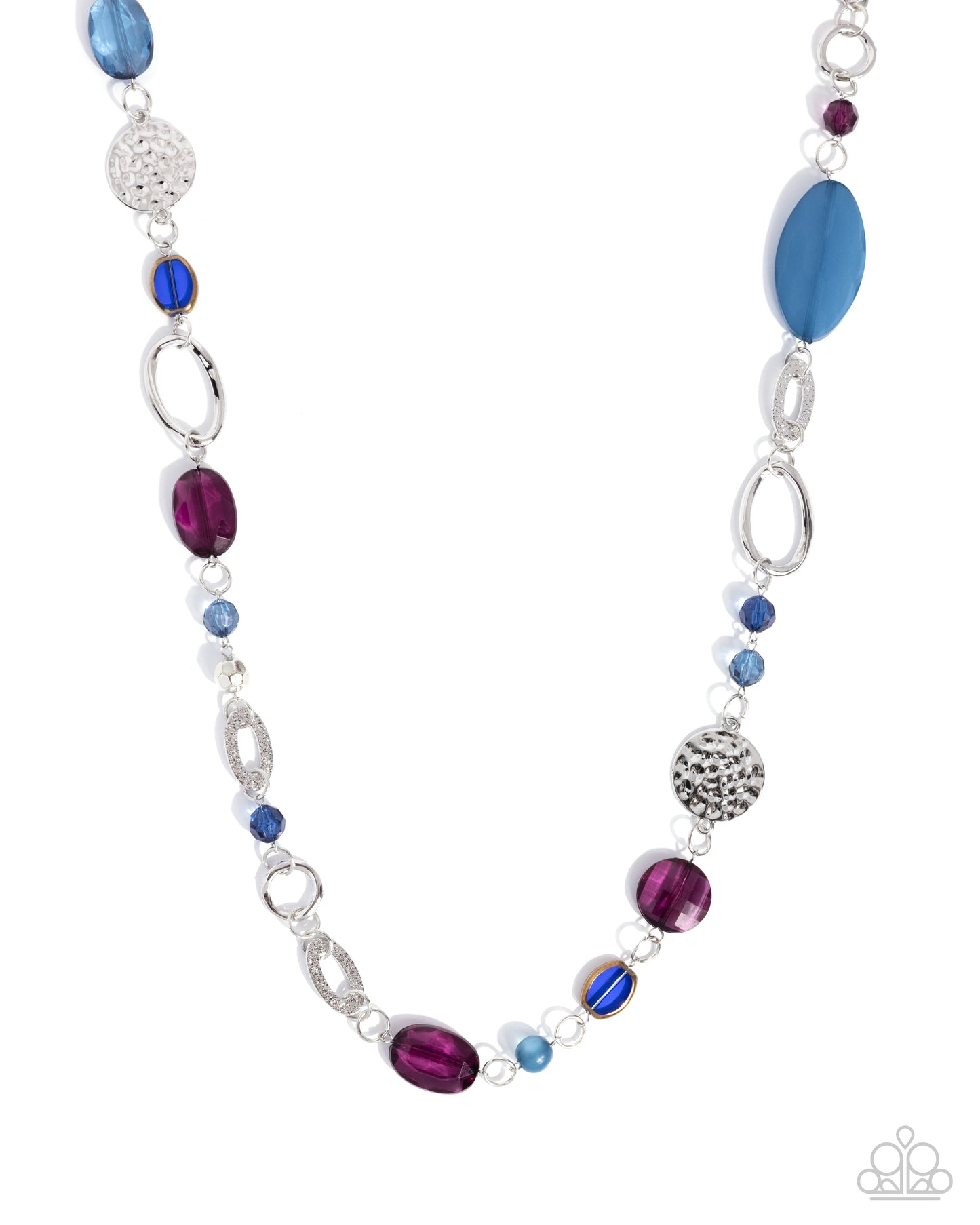 Celebratory Color - Blue Beaded Silver Necklace - Paparazzi Accessories
