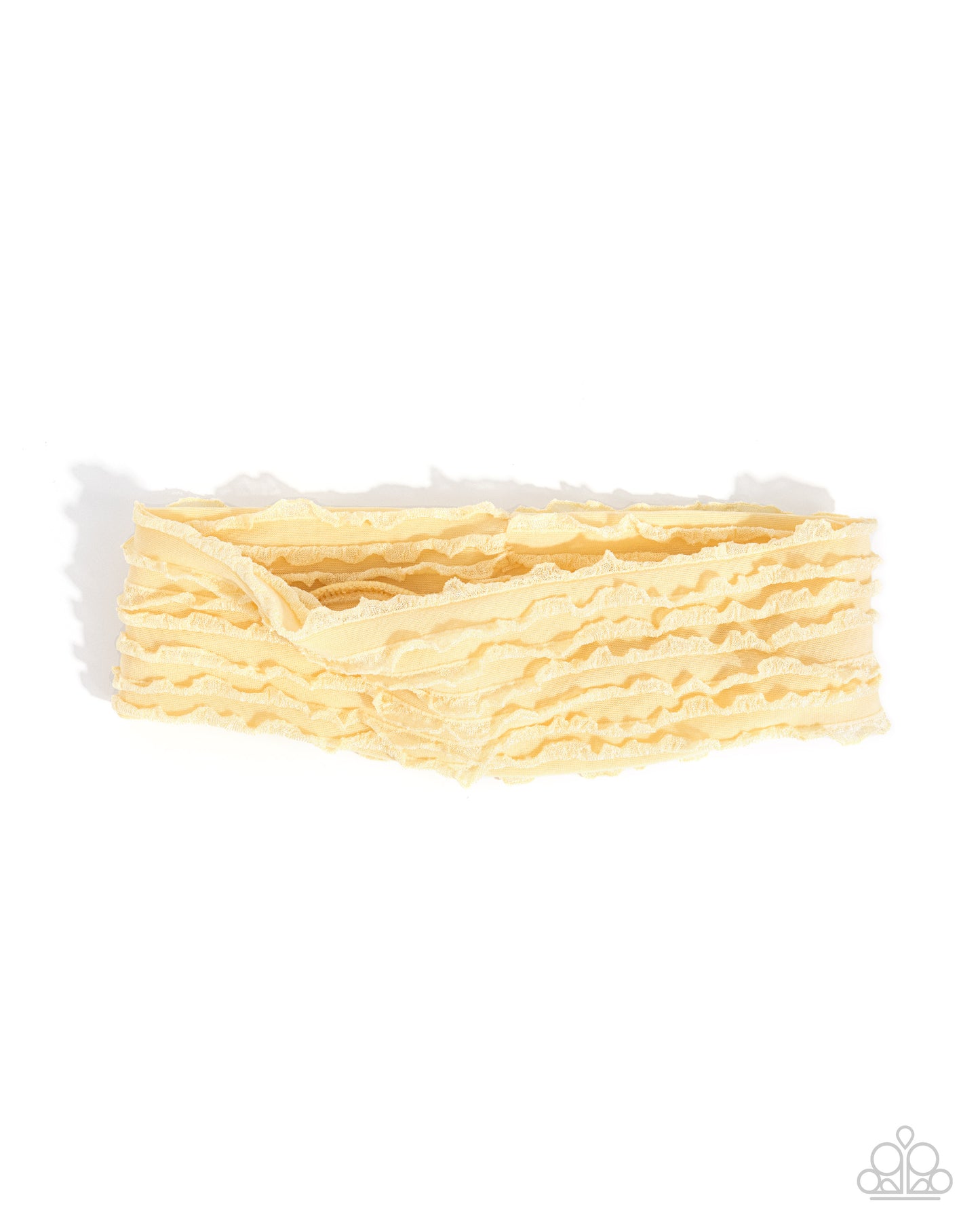 Textured Tutor - Yellow Fabric Headband - Paparazzi Accessories