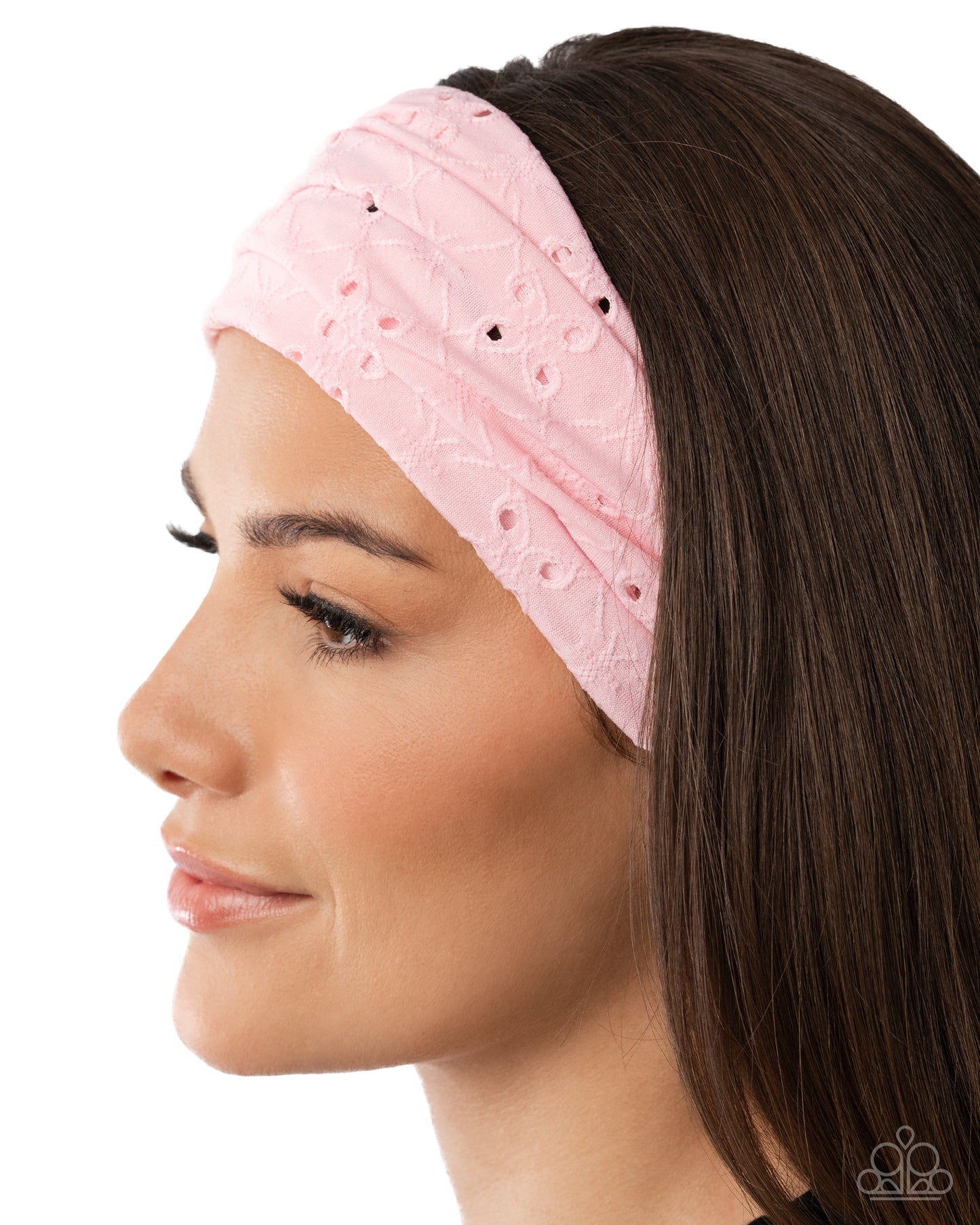 Eyelet Elegance - Pink Fabric Headband - Paparazzi Accessories