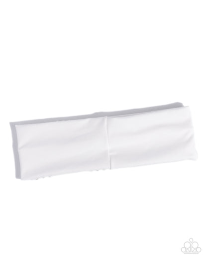 Pearl Prelude - White Pearl Fabric Headband - Paparazzi Accesories