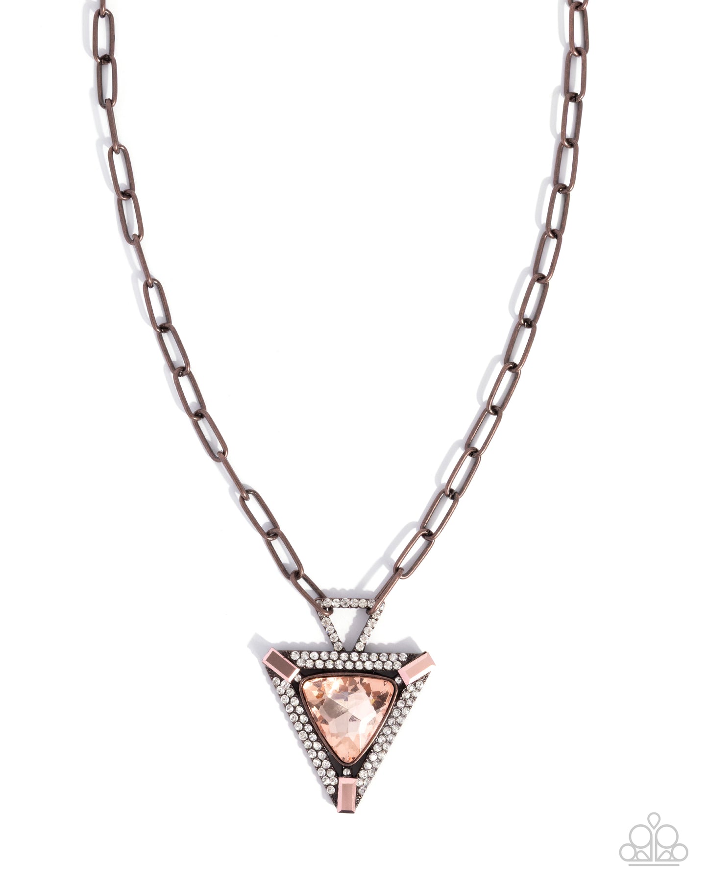 Triangular Trailblazer - Copper Gem Pandant Necklace - Paparazzi Accessories
