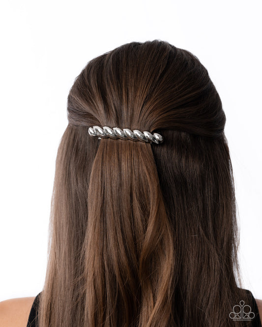 Twisted Trade - Silver Hair Clip - Paparazzi Accessories