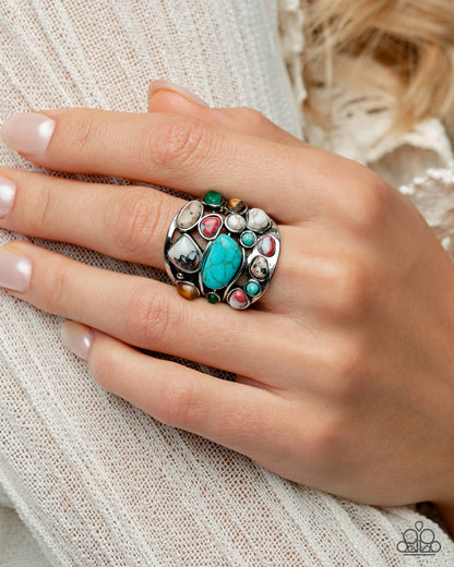 Medley Mayhem - Multi Stone Silver Ring - Paparazzi Accessories