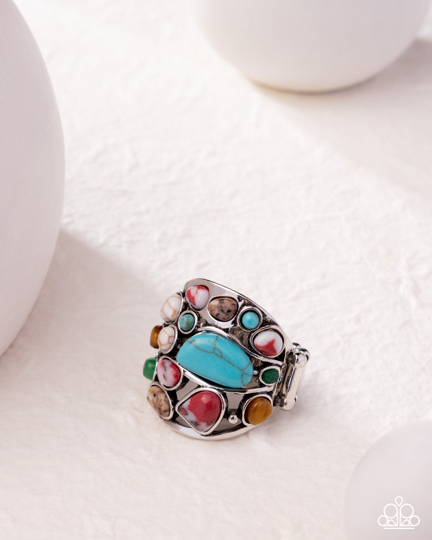 Medley Mayhem - Multi Stone Silver Ring - Paparazzi Accessories