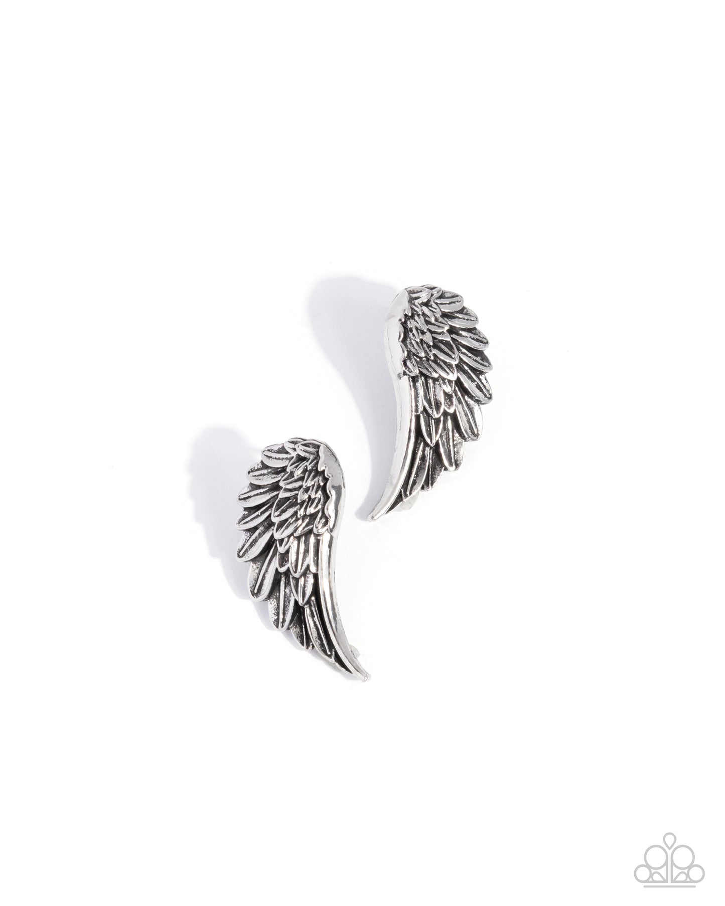 Articulate Angel - Silver Angel Wing Earrings - Paparazzi Accessories
