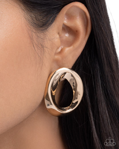 Adorable Announcement - Gold Earrings - Paparazzi Accessories