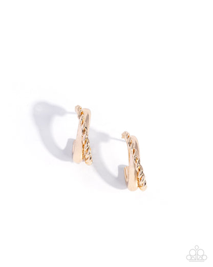Deluxe Duo - Gold Hoop Earring - Paparazzi Accessories