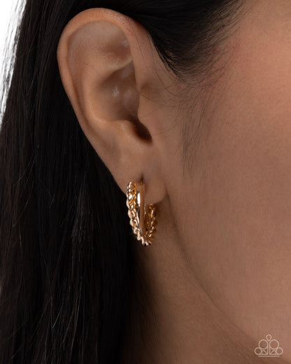 Deluxe Duo - Gold Hoop Earring - Paparazzi Accessories